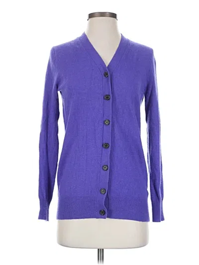 Pre-owned Jcrew Wool Cardigan Sweater In Purple