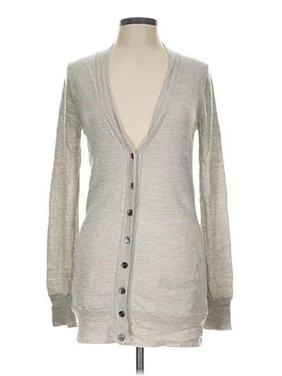 Pre-owned Jcrew Wool Cardigan Sweater In Silver