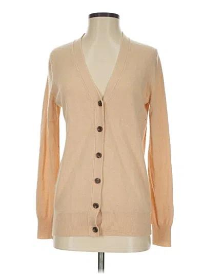 Pre-owned Jcrew Wool Cardigan Sweater In Tan