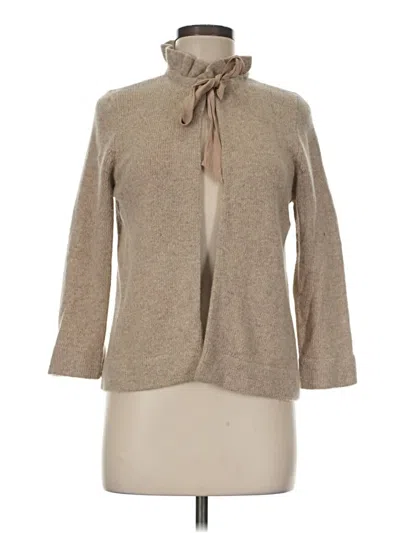 Pre-owned Jcrew Wool Cardigan Sweater In Tan