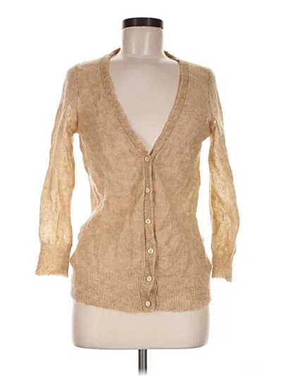 Pre-owned Jcrew Wool Cardigan Sweater In Tan