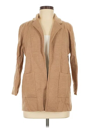 Pre-owned Jcrew Wool Cardigan Sweater In Tan