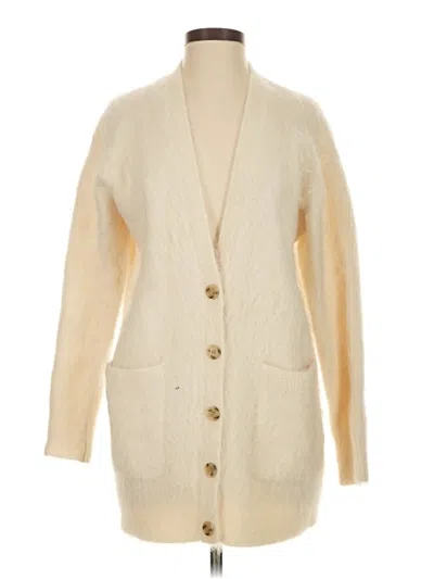 Pre-owned Jcrew Wool Cardigan Sweater In White