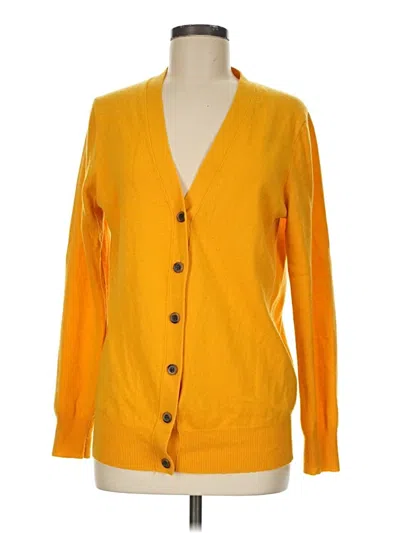 Pre-owned Jcrew Wool Cardigan Sweater In Yellow