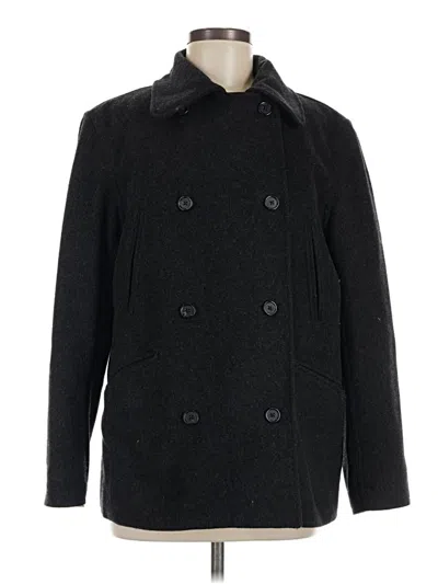 Pre-owned Jcrew Wool Coat In Black