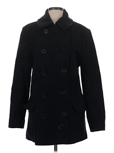 Pre-owned Jcrew Wool Coat In Black