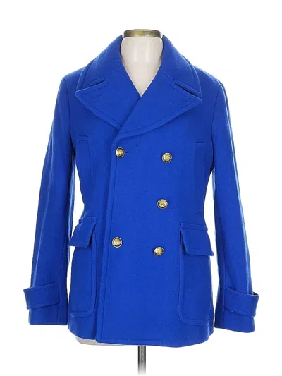 Pre-owned Jcrew Wool Coat In Blue