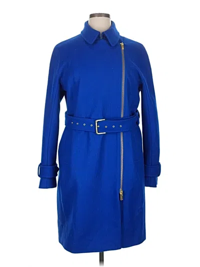 Pre-owned Jcrew Wool Coat In Blue