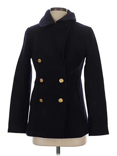 Pre-owned Jcrew Wool Coat In Blue