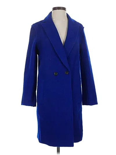 Pre-owned Jcrew Wool Coat In Blue