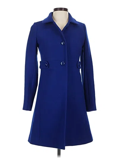 Pre-owned Jcrew Wool Coat In Blue