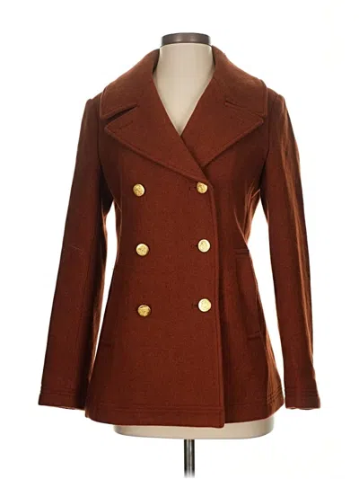 Pre-owned Jcrew Wool Coat In Brown