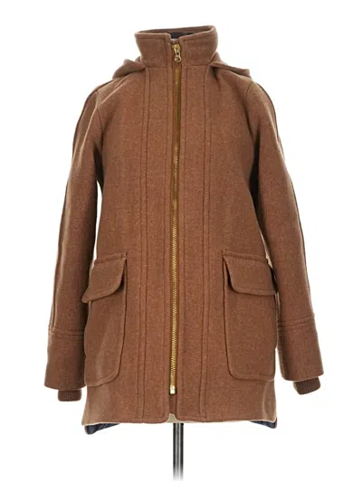 Pre-owned Jcrew Wool Coat In Brown
