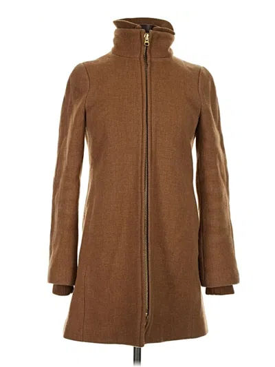 Pre-owned Jcrew Wool Coat In Brown