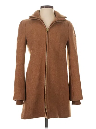 Pre-owned Jcrew Wool Coat In Brown