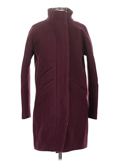 Pre-owned Jcrew Wool Coat In Burgundy