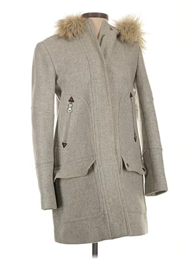 Pre-owned Jcrew Wool Coat In Gray