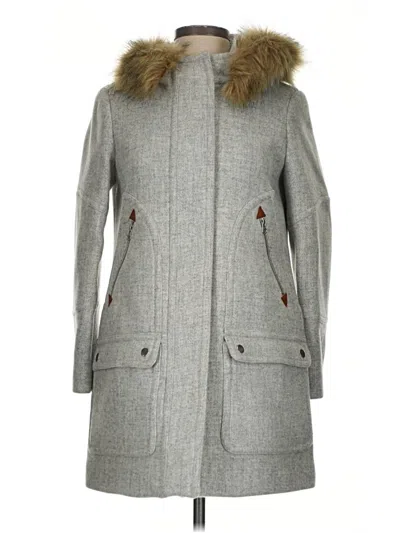 Pre-owned Jcrew Wool Coat In Gray