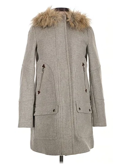Pre-owned Jcrew Wool Coat In Gray