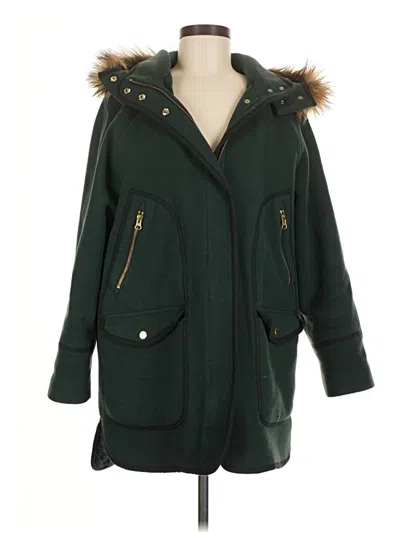 Pre-owned Jcrew Wool Coat In Green