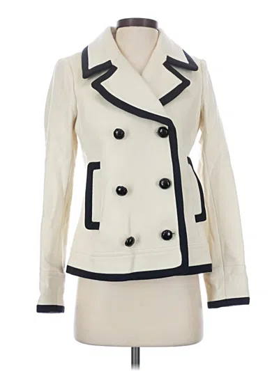 Pre-owned Jcrew Wool Coat In Ivory