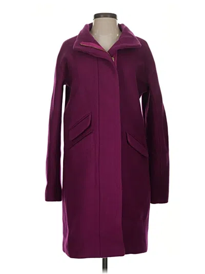 Pre-owned Jcrew Wool Coat In Purple