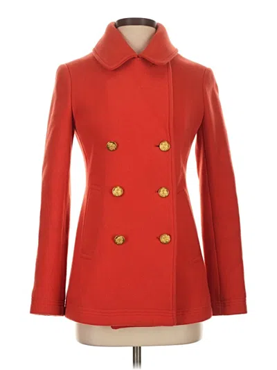 Pre-owned Jcrew Wool Coat In Red