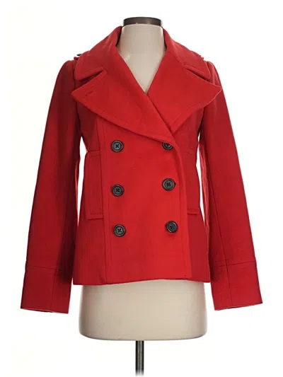 Pre-owned Jcrew Wool Coat In Red