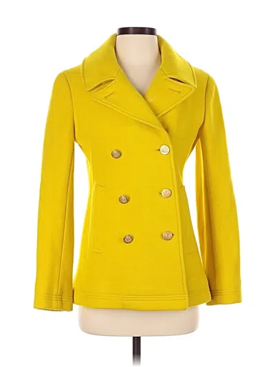 Pre-owned Jcrew Wool Coat In Yellow