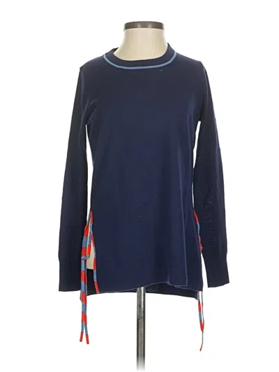 Pre-owned Jcrew Wool Pullover Sweater In Blue