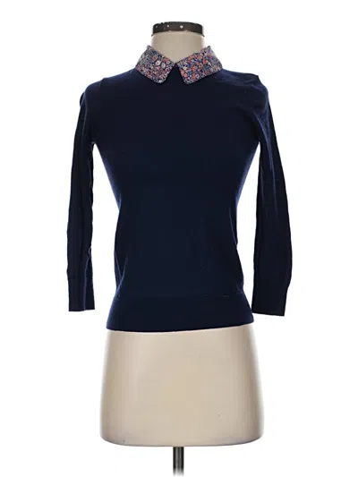Pre-owned Jcrew Wool Pullover Sweater In Blue