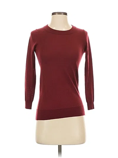 Pre-owned Jcrew Wool Pullover Sweater In Burgundy