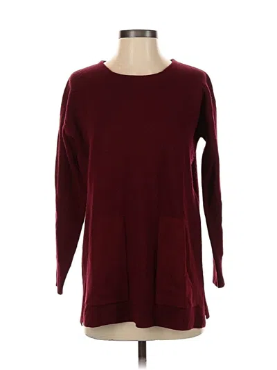 Pre-owned Jcrew Wool Pullover Sweater In Burgundy