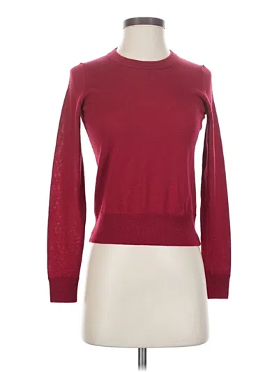 Pre-owned Jcrew Wool Pullover Sweater In Burgundy