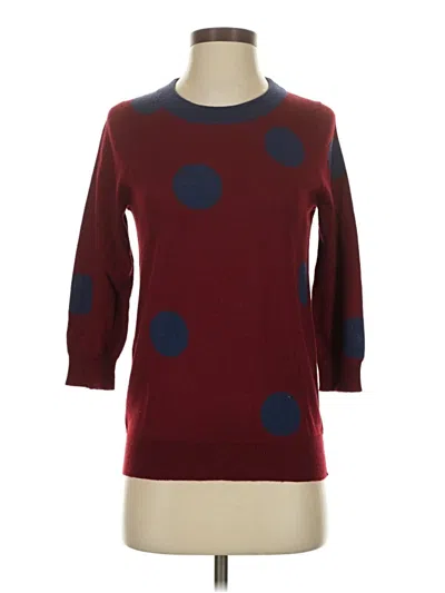 Pre-owned Jcrew Wool Pullover Sweater In Burgundy