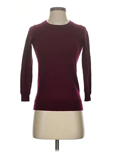 Pre-owned Jcrew Wool Pullover Sweater In Burgundy