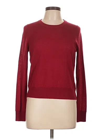 Pre-owned Jcrew Wool Pullover Sweater In Burgundy