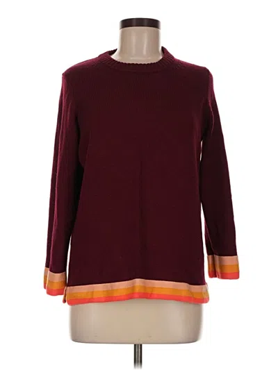 Pre-owned Jcrew Wool Pullover Sweater In Burgundy