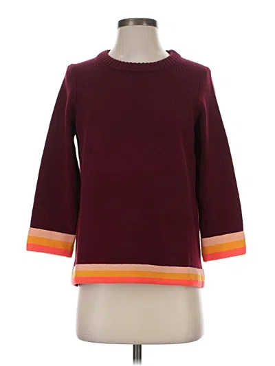 Pre-owned Jcrew Wool Pullover Sweater In Burgundy