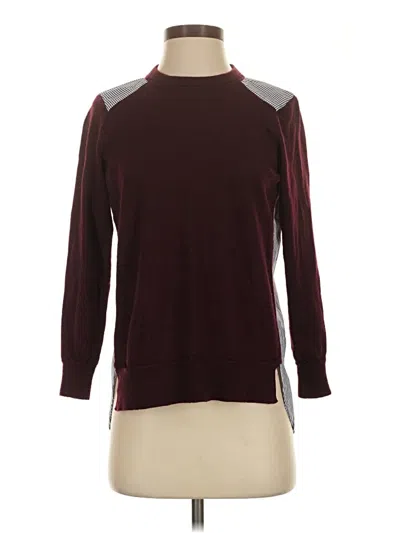 Pre-owned Jcrew Wool Pullover Sweater In Burgundy