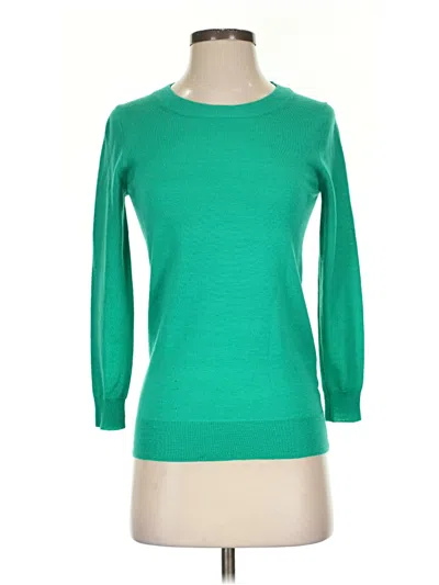 Pre-owned Jcrew Wool Pullover Sweater In Green