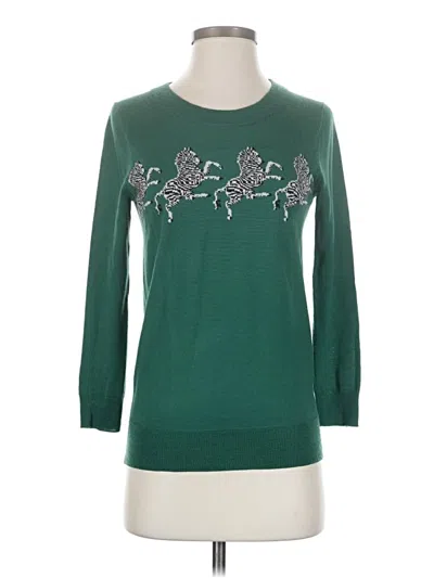 Pre-owned Jcrew Wool Pullover Sweater In Green