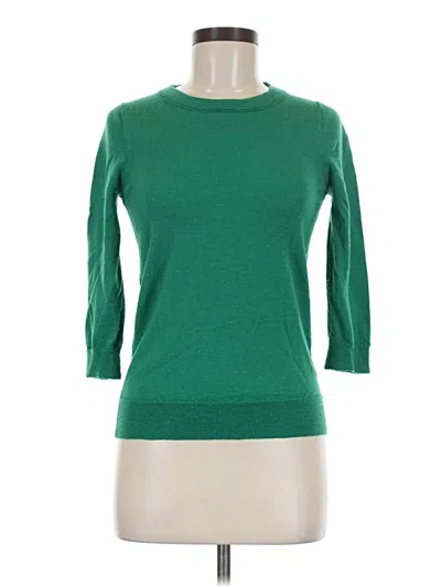 Pre-owned Jcrew Wool Pullover Sweater In Green