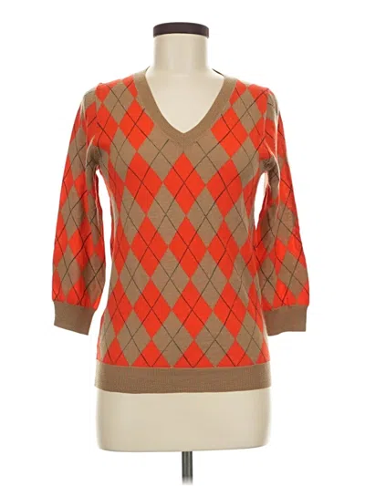 Pre-owned Jcrew Wool Pullover Sweater In Orange