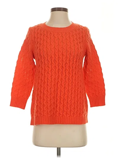 Pre-owned Jcrew Wool Pullover Sweater In Orange