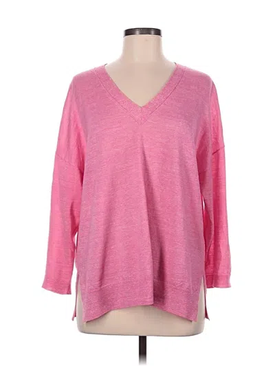 Pre-owned Jcrew Wool Pullover Sweater In Pink