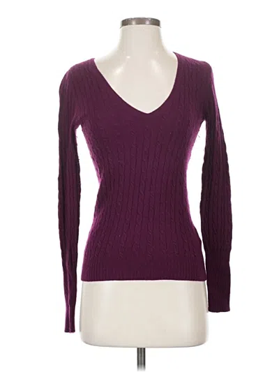 Pre-owned Jcrew Wool Pullover Sweater In Purple