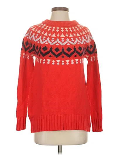 Pre-owned Jcrew Wool Pullover Sweater In Red