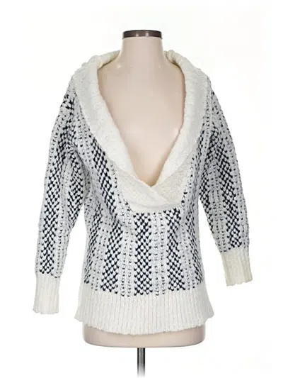 Pre-owned Jcrew Wool Pullover Sweater In White