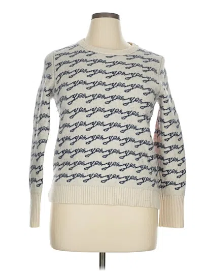 Pre-owned Jcrew Wool Pullover Sweater In White